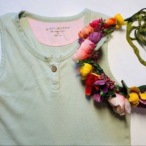 Burt’s Bees Kids Green Cotton Ruffle Dress 6x EUC